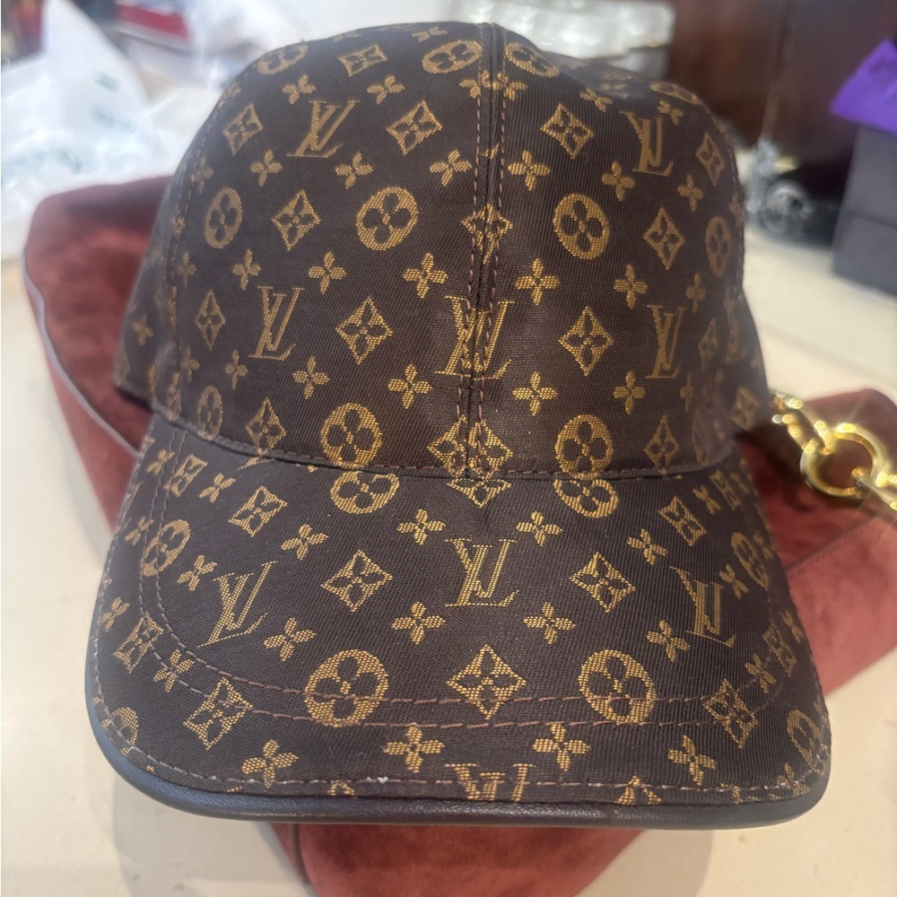 Louis Vuitton Monogram Canvas Hat in Brown and Gold